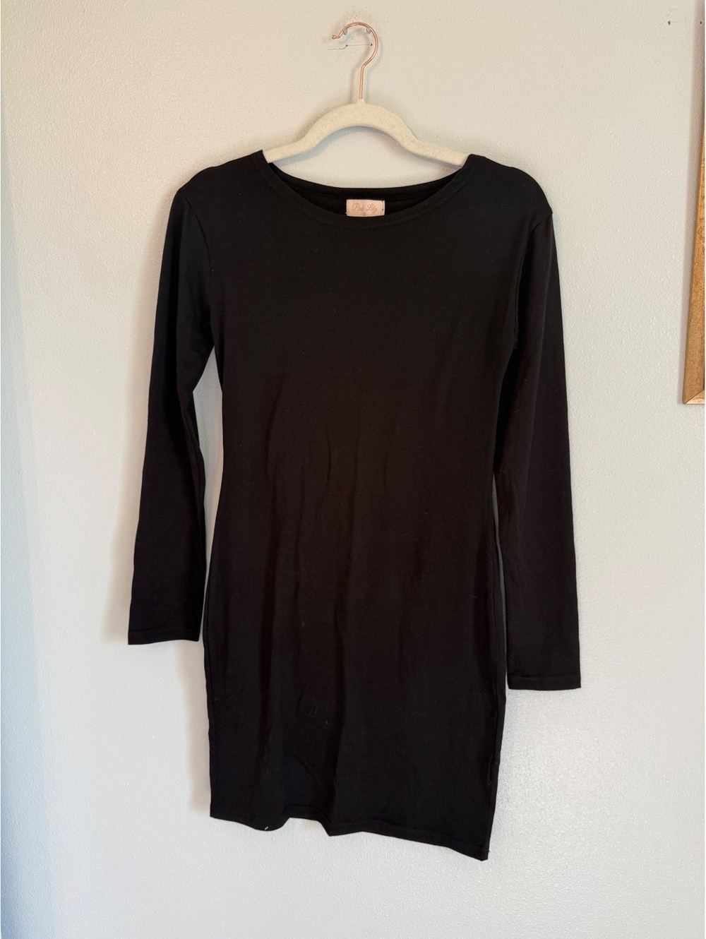 Pink Lily Black Long Sleeve Bodycon Dress Size Small